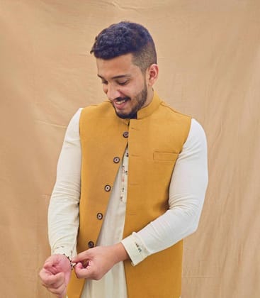 Handmade Nehru Jacket for Men to Match Your Style - Mustard