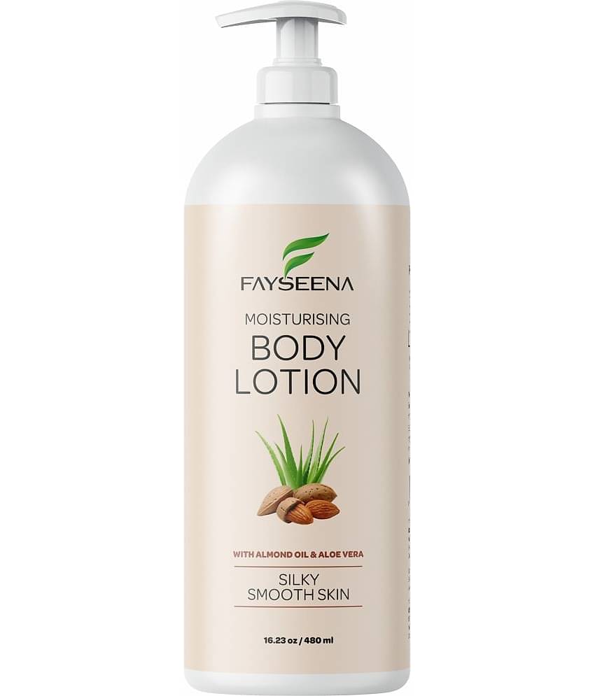 Fayseena Moisturising Body Lotion, AlmondOil & AloeVera For Silky Smooth Skin480ml (Pack Of 1)