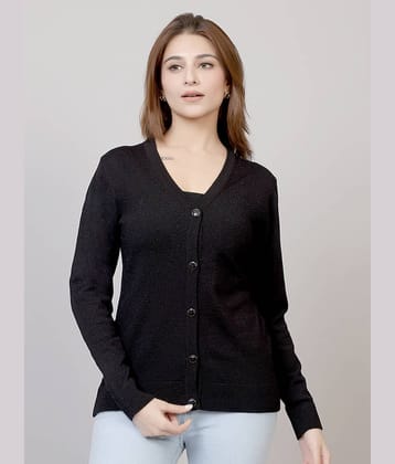 FEVERFEW Women Woollen V-Neck Cardigan ( Pink )