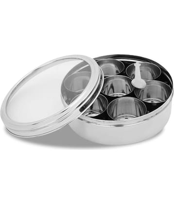 HomePro - Masala Dabba Steel Silver Spice Container ( Set of 1 )