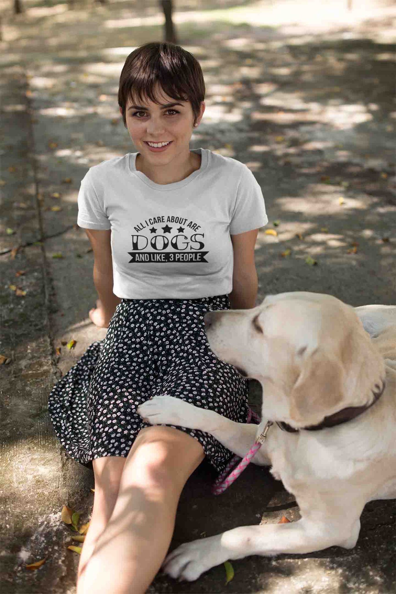 Round Neck T-Shirt (Women) - Dogs Are My Life (10 colours)