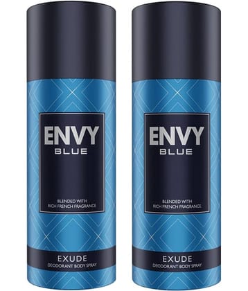 Envy Blue Exude Deodorant Spray for Men 330 ml ( Pack of 2 )