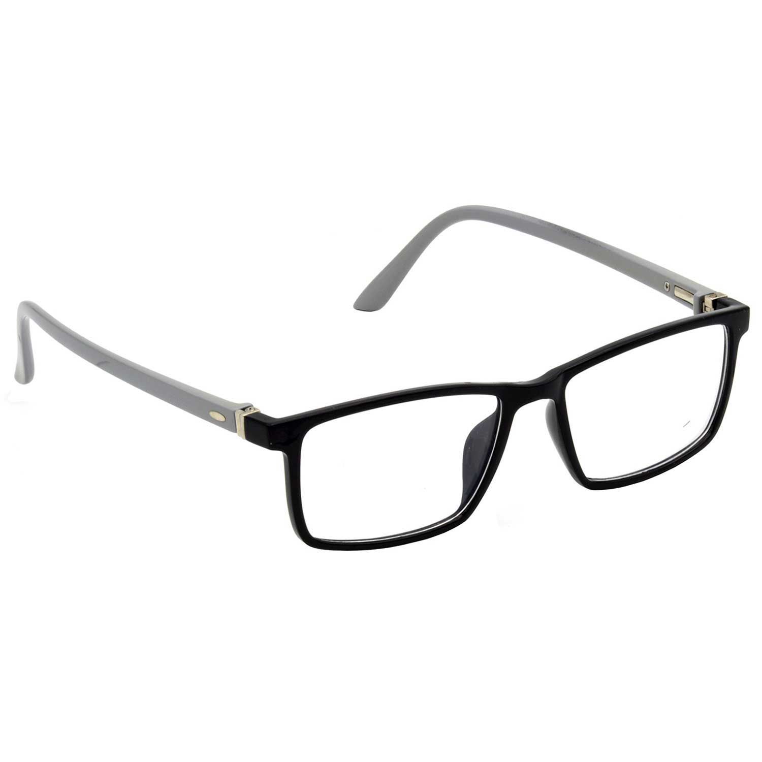 Hrinkar Plastic Full Rim Rectangle stylish eyeglasses Men & Women - HFRM-BK-GRY-16