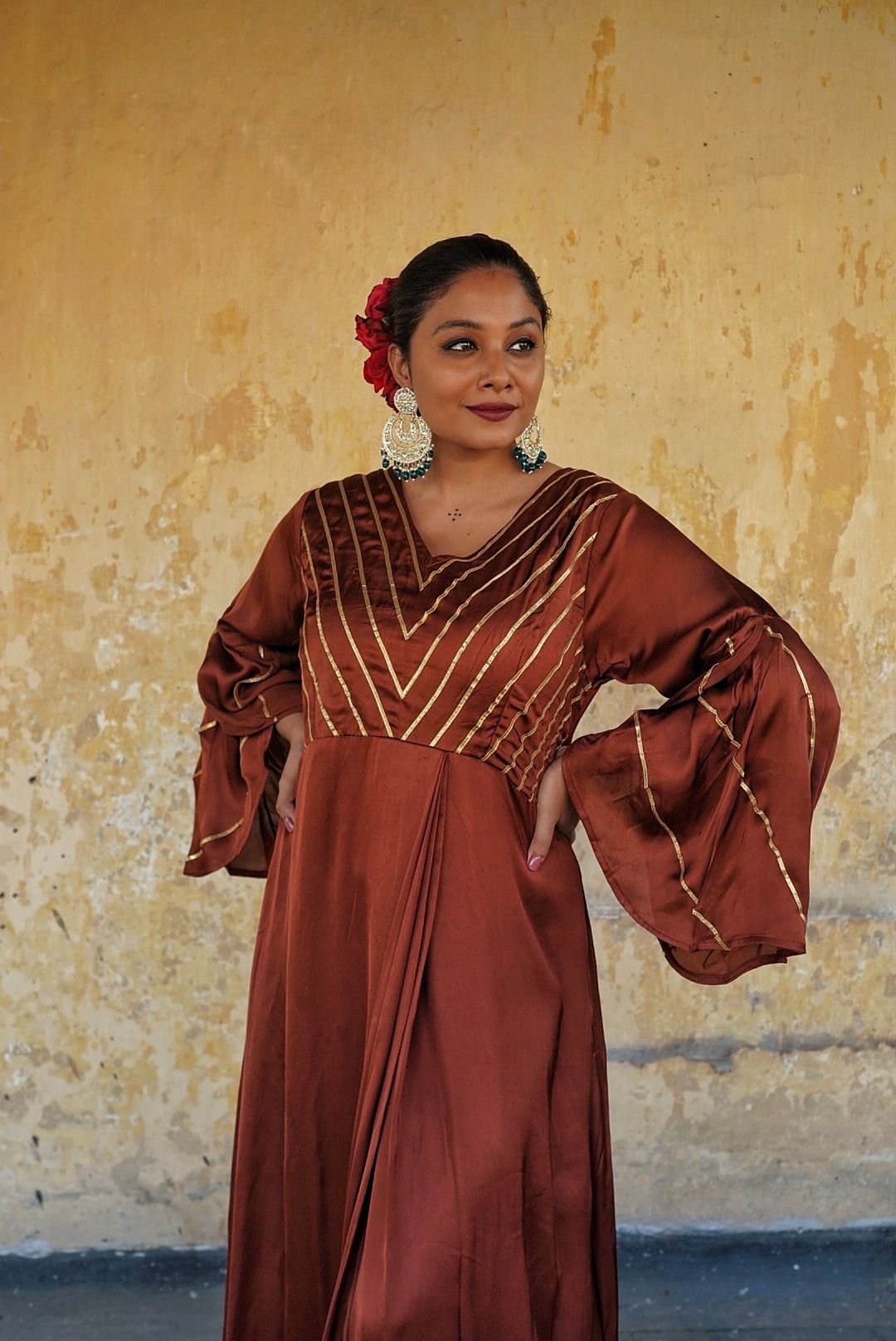 Rustic Elegance: Floor- Length Gown