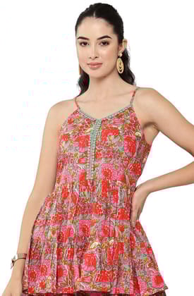 Multicolor cotton floral Printed Co-ord set