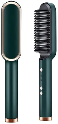 Hair Straightener Comb Brush with 5 Temperature Control | Electric Straightening & Smoothing Comb | Hair Styling Brush for Men, Women & Girls (Multicoloured)