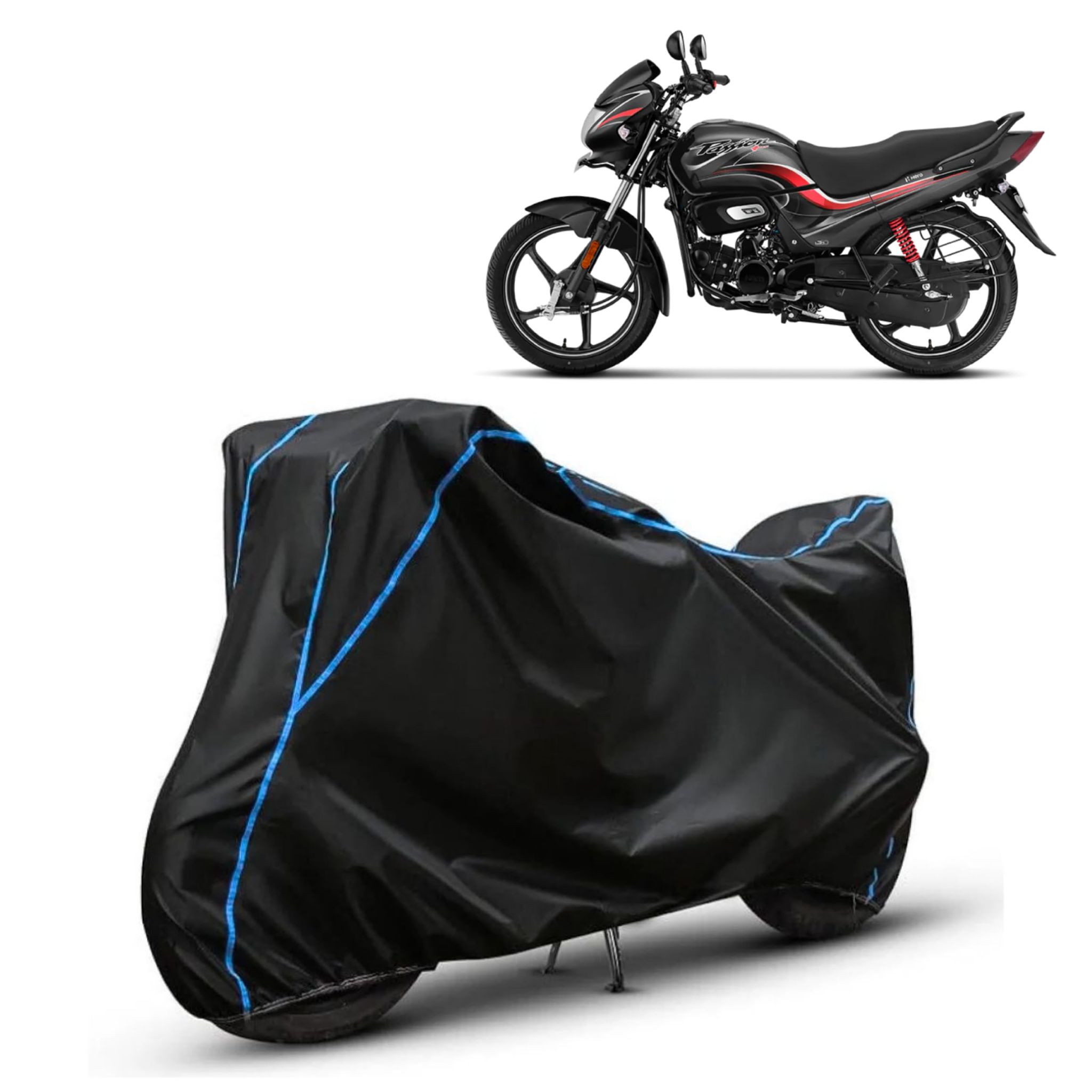 FAVY Waterproof Bike Cover Compatible with Hero Passion | Dust Proof & UV Protection Bike Body Cover | Wind Proof Elastic Bottom Motorcycle Cover FAVY Waterproof Bike Cover Compatible with Hero Passion | Dust Proof & UV Protection Bike Body Cover | Wind 