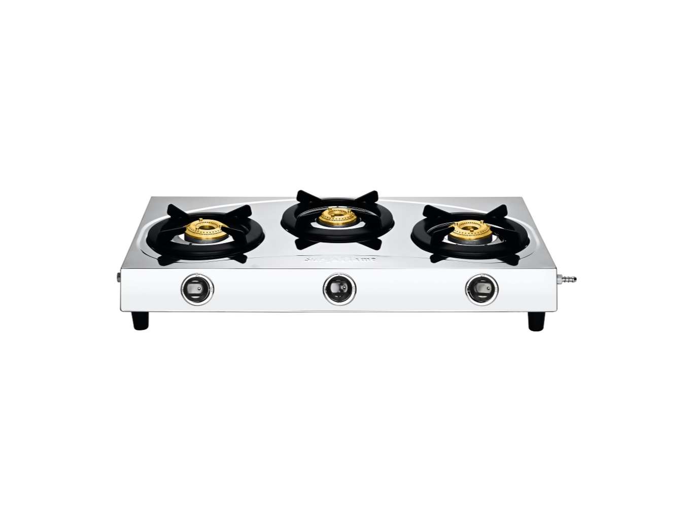 Surya Flame LPG Gas Stove 3 Burner Stainless steel, Tri Pin Jumbo Brass Burner, Nova 3 Burner Steel Cooktop with Removale Drip Tray, Sturdy Pan Support, Doorstep 2 Years Warranty  
