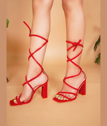 JM Looks Red Women's Sandal Heels