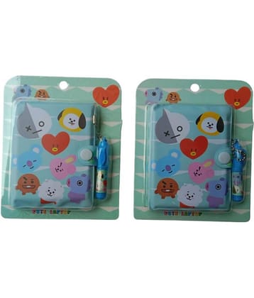 2400 YESKART- 2 SETS BLUE Diary with Pen in Different Design Cartoon Character Prints for Kids Birthday Return Gifts (Unicorn, Set of 2)