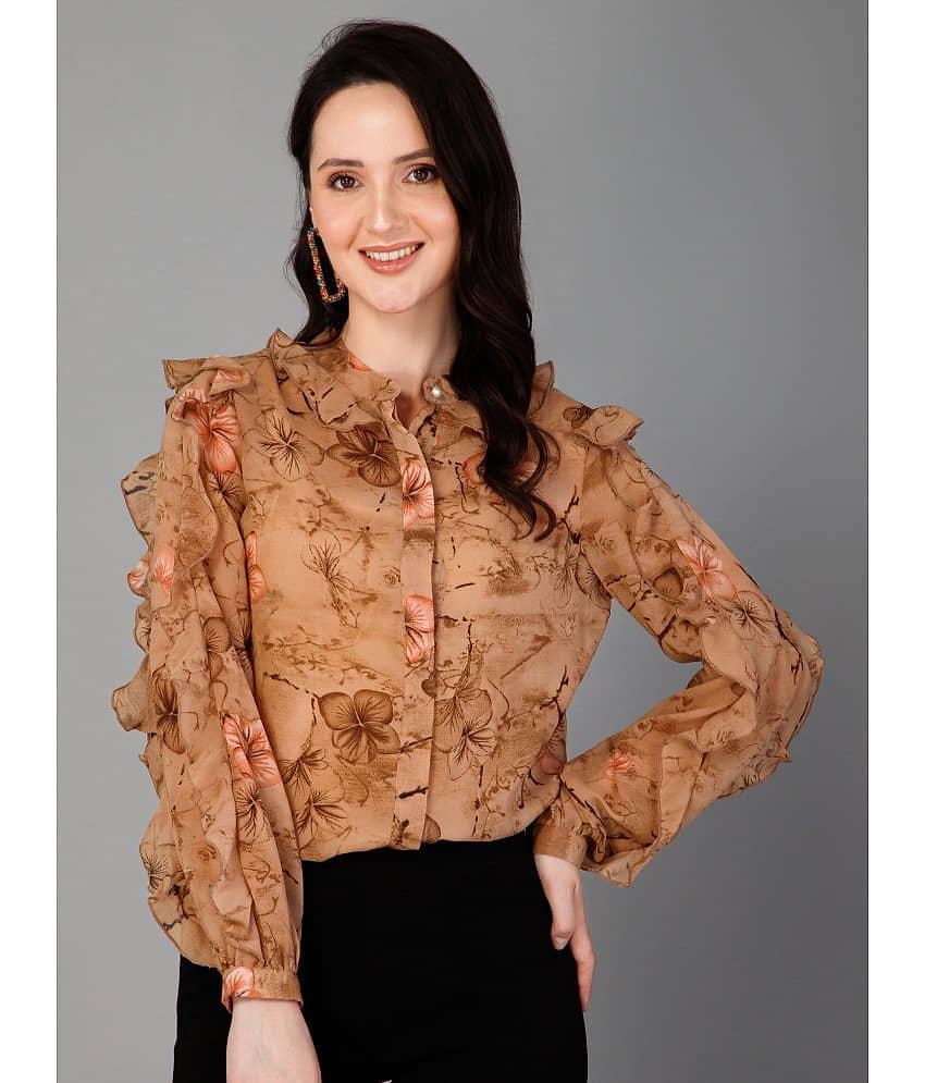 Purys Women's Georgette Regular Top ( Beige )