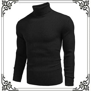 Fashlook Solid Black Full Sleeve Sweaters For Mens