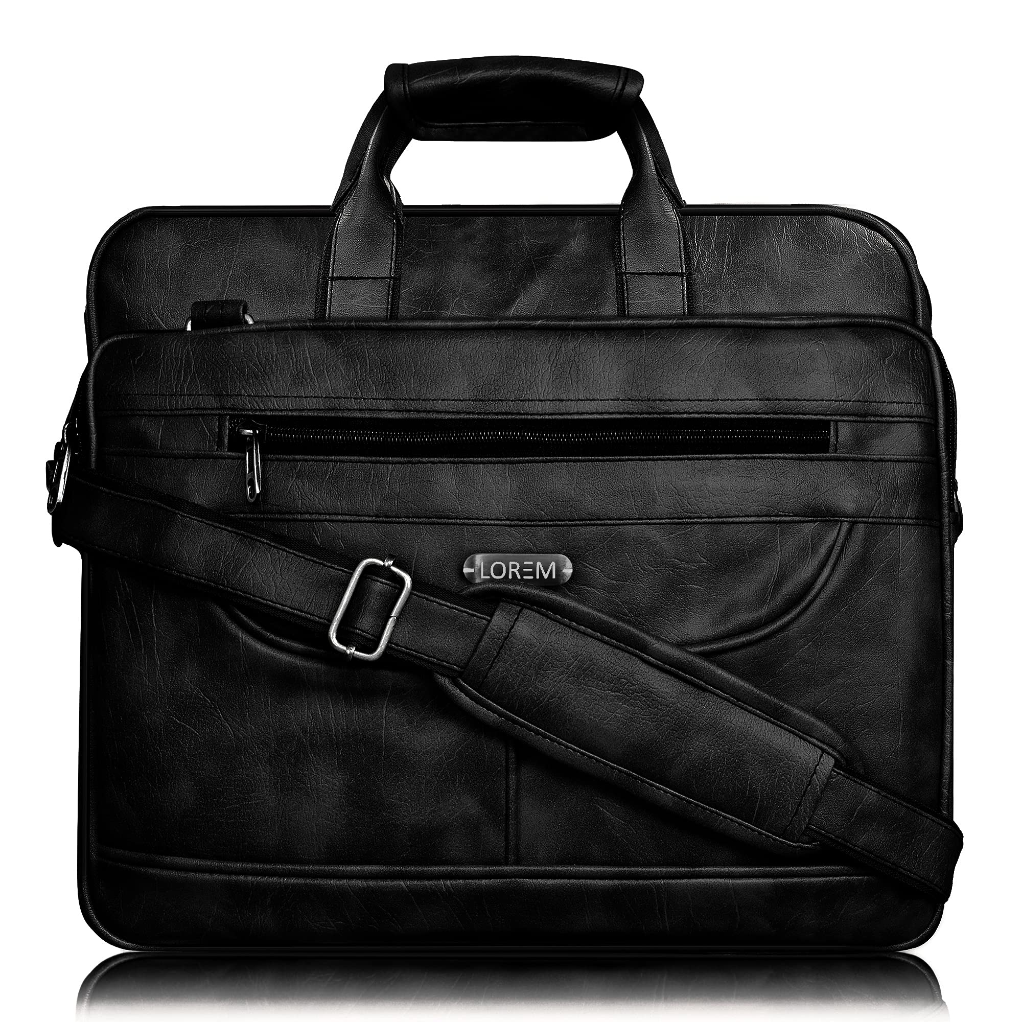 LOREM Tan Color Faux Leather 28L Laptop Messenger Bag For Men BG06