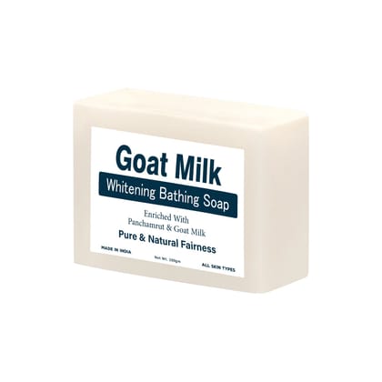 Goat Milk Soap For Skin whitening Pack of 1, 100g Each Soap, Hydrating and Nourishing, Smooth and Glowing Skin, Anti-Wrinkle, Vitamin A and E, For All Skin Type, Paraben Free and Sulphate Free,