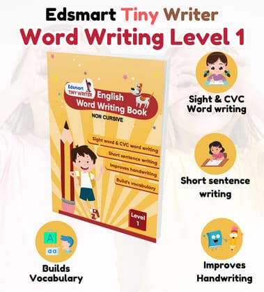 Edsmart English Word Writing Book for Kids of 3-5 years old | Handwriting Practice Book | Teaches Sight words, CVC words and 4 line writing for words [Paperback] [Jan 01, 2021] Edsmart Edu Services Pvt Ltd