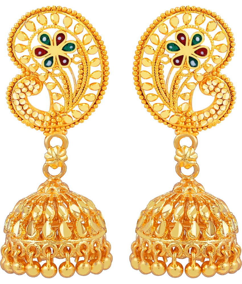 Silver Shine Elegant Traditional Gold Plated Jhumka Earring For women Girls