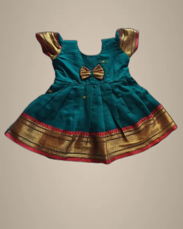 Mom And Me Morpankhi Acrylic Cotton Frock (0-3 Months) | Soft Fabric | Newborn Special Occasion