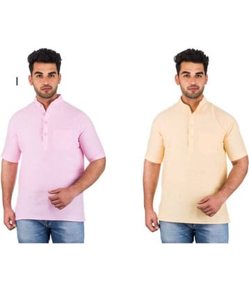 DESHBANDHU DBK Multi 100 Percent Cotton Kurta Pack of 2