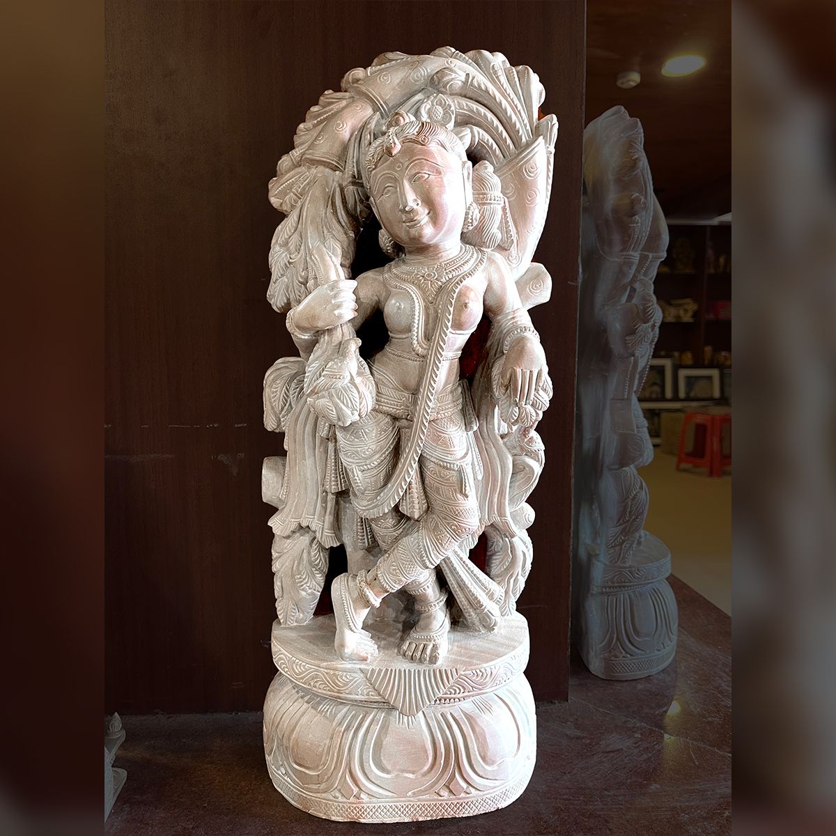 Nartaki Pink Stone Statue