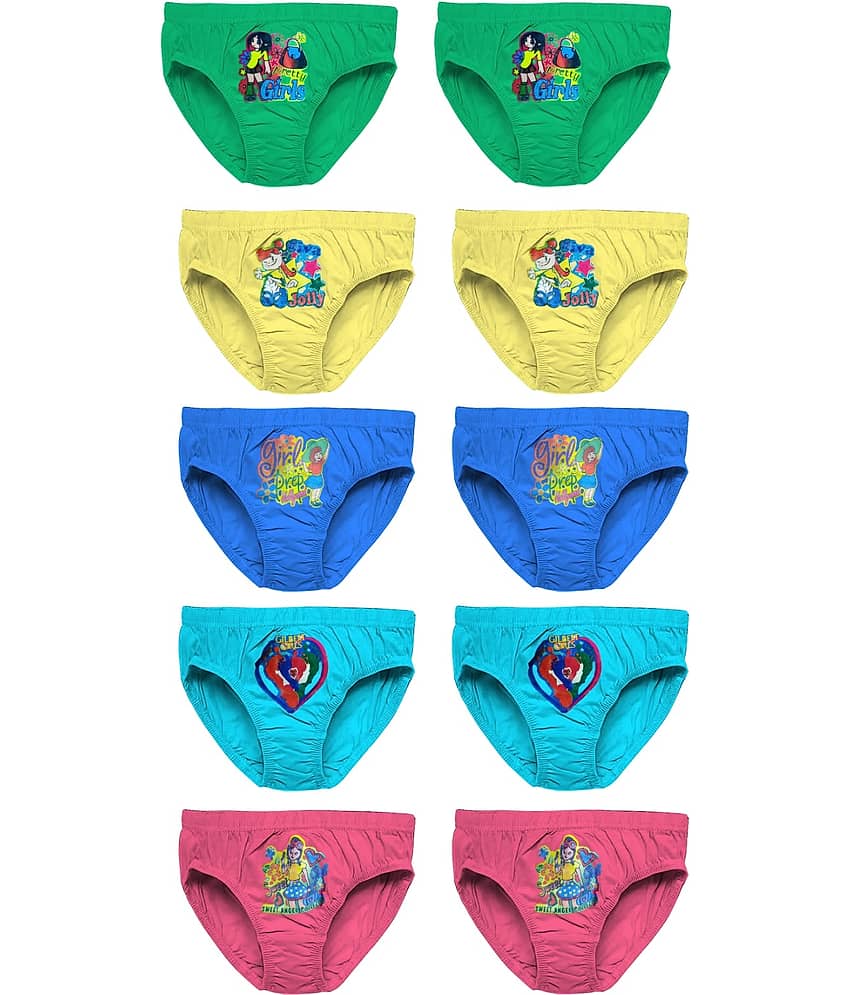 HAP Pack of 10 Cotton Panties For Girls ( Multi )