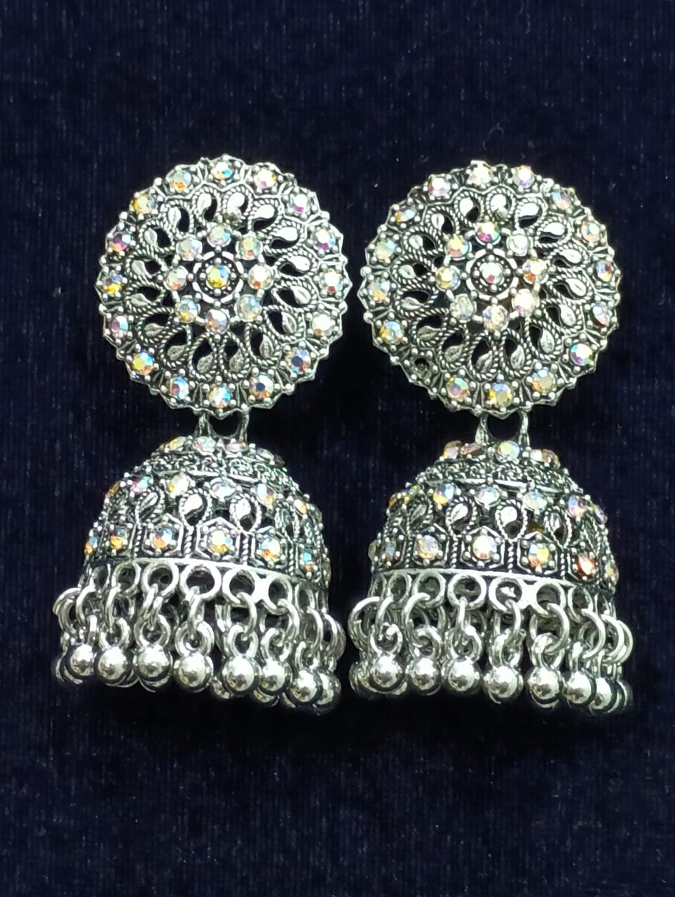 MRS RIGHT ALLOY SILVER JHUMKA EARRING FOR WOMEN AND GIRLS