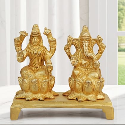 Brass Showpiece Laxmi Ganesh Statue On Same Base (BSMAS888 A)