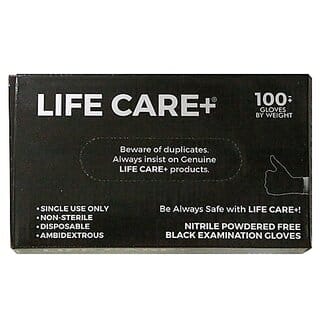 Life Care+ Black Nitrile Examination Gloves (Small ,Pack Of 100 )