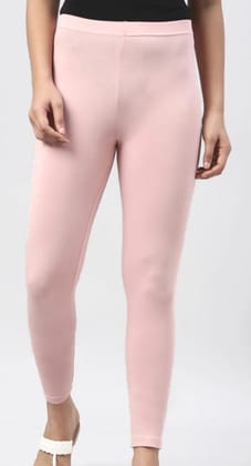 RATHNA APPARELS Ankle Length wesern wear Leggings ( Baby Pink,Solid ) (S - Size)