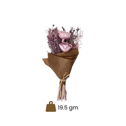 Mini Lavender Shola Rose Dried Flower Bouquet  19.5g Rustic Handcrafted Arrangement for Gift Hampers & Tabletop Decor