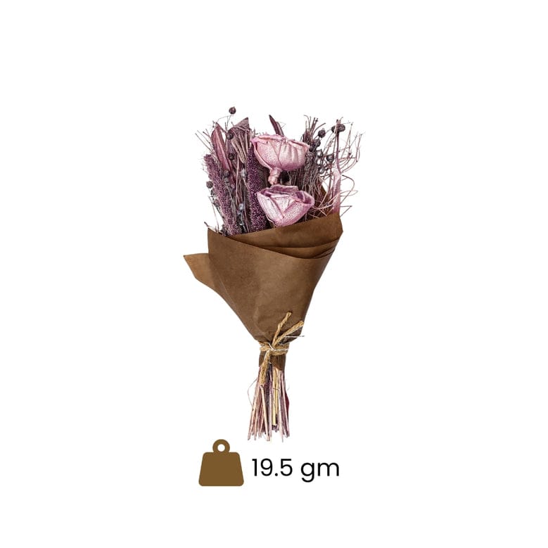 Mini Lavender Shola Rose Dried Flower Bouquet  19.5g Rustic Handcrafted Arrangement for Gift Hampers & Tabletop Decor