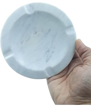 5 Inch Natural Marble Ash Tray - Ashtray (Cigarette, Cigar Holder) - Round Shape