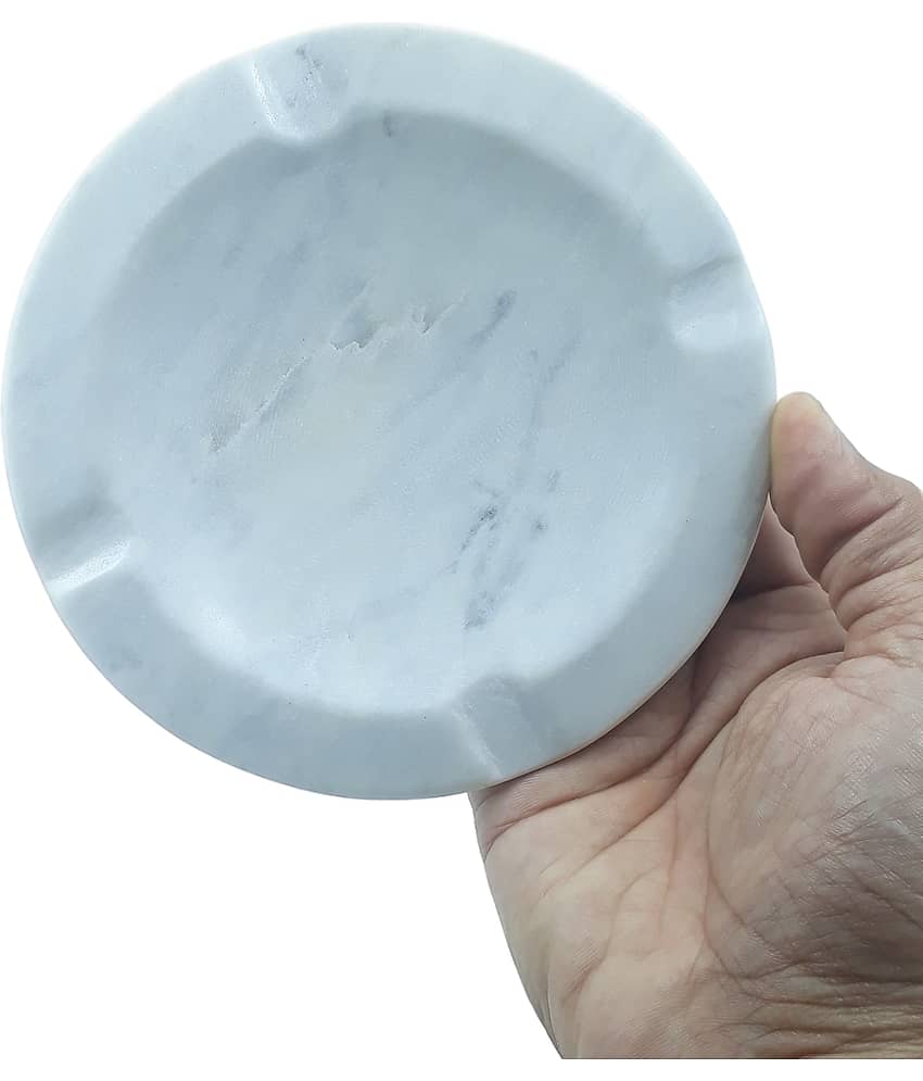 5 Inch Natural Marble Ash Tray - Ashtray (Cigarette, Cigar Holder) - Round Shape