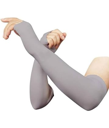 Mahek Accessories Grey Solid Riding Sleeves ( Single Set )