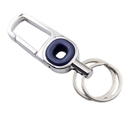 Stylish Oval Metal Keychain V20 - Compact Key Holder