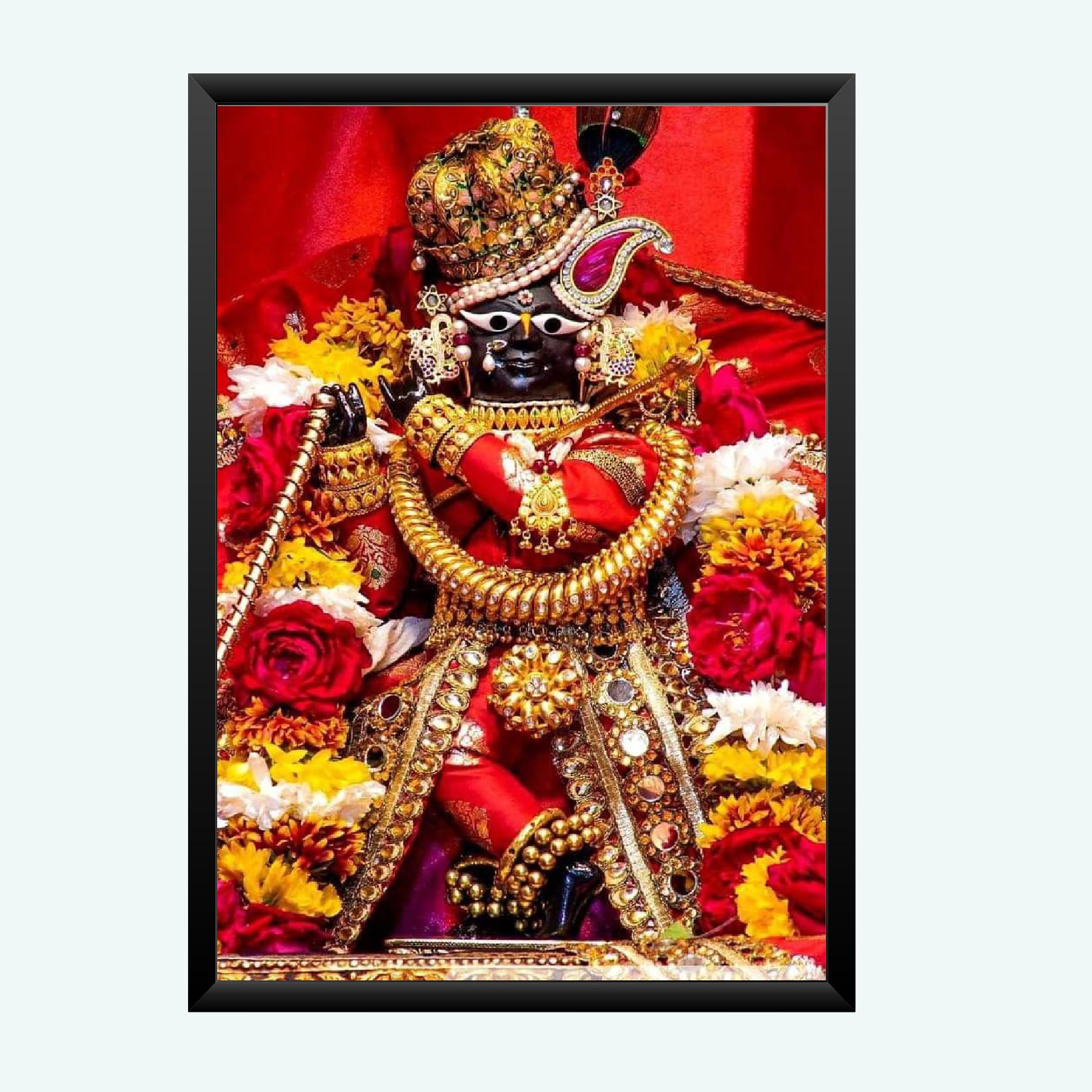 NOKKES Radha Raman ji Vrindavan Radha Raman Thakur Ji Photo Frames Religious Photo frame 5X7 Inch Photo Frame_QWW57