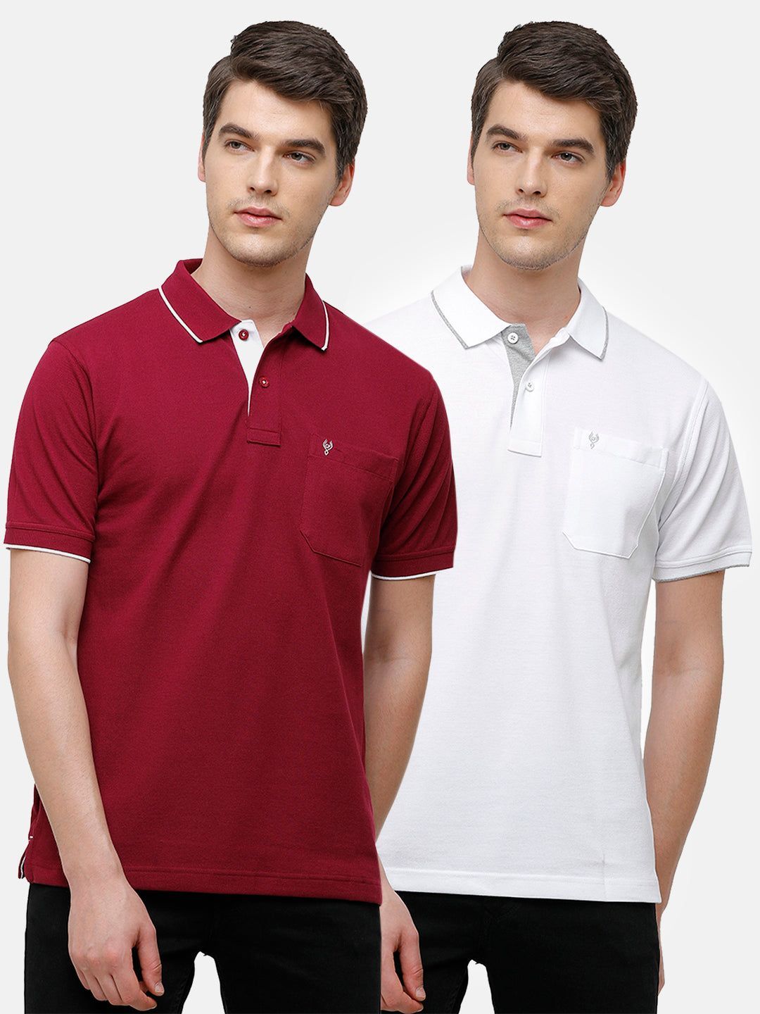 Classic Polo Men's Combo Double Pique Polo Half Sleeve Slim Fit T-Shirt Nova - Pack of 2