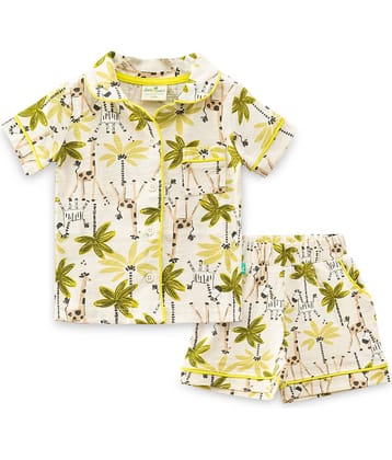Juscubs Pack of 1 Baby Girls 100% Cotton Shirt & Shorts ( White )