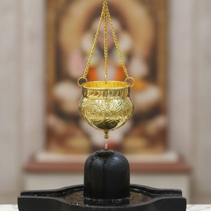 Brass Shiv Jaldhara | Brass Shivling Jaldhari | Shiv Abhishek Pot for Home Temple, Height : 9.5 Inch (FMAS797 C)