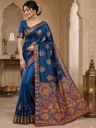 Blue Traditional Silk Saree (Soft Silk)