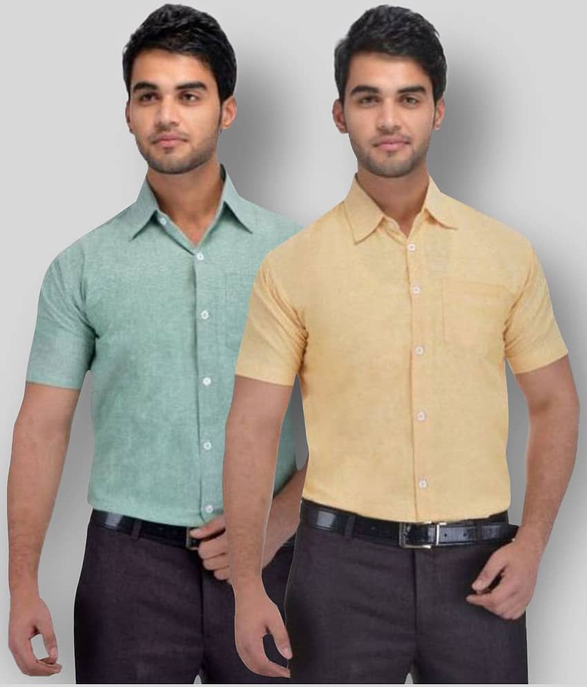 DESHBANDHU DBK - Multicolor Cotton Regular Fit Men's Formal Shirt (Pack of 2)