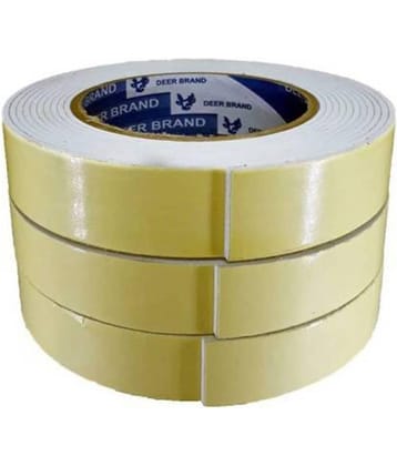 Double Sided Self Adhesive Foam Mounting Tape (Manual)  (Set of 3, White)