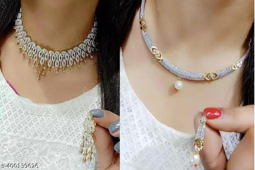 M creation Alloy Gold Plated Jewellery Set Combo For Women