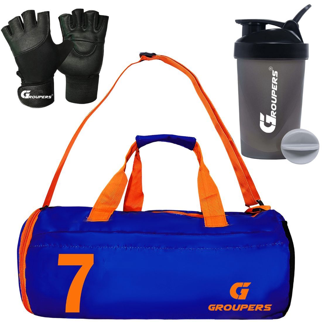 GROUPERS  Duffel Bag l Gym Bags l Gym Shaker Bottle-400 ML Duffle Bags Travel