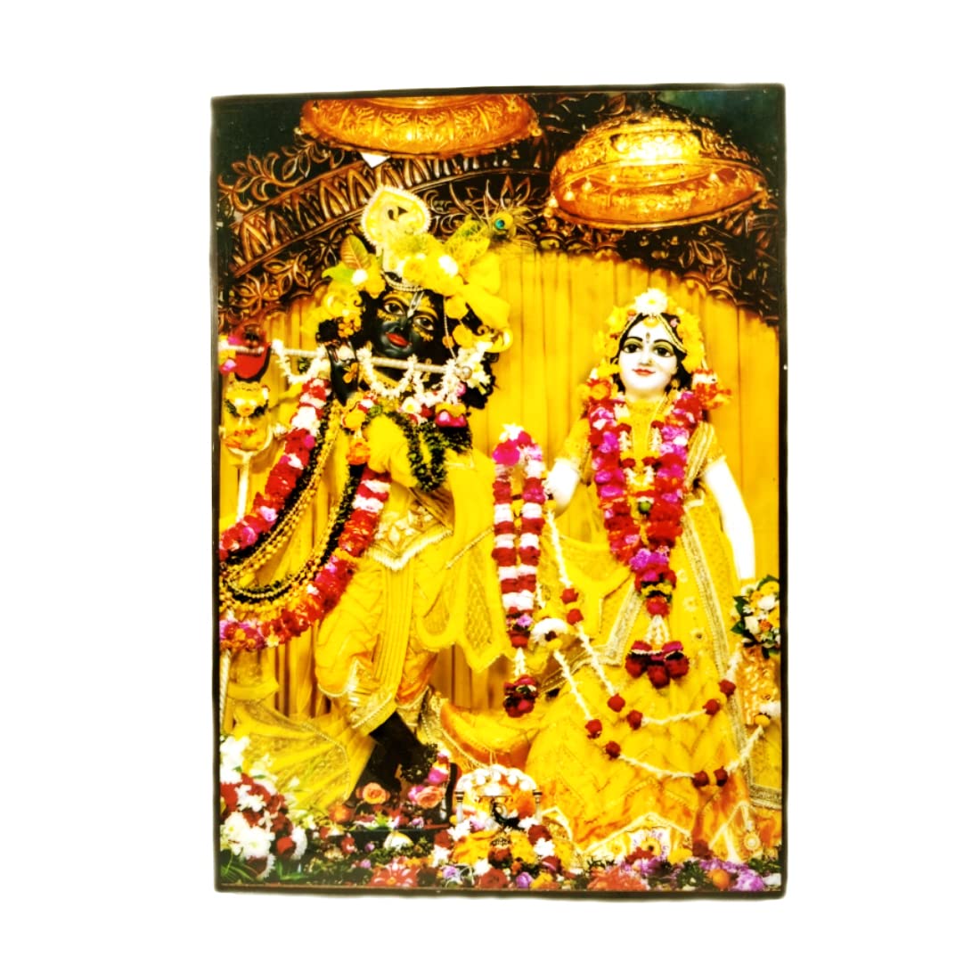 MAYAPURI Iskcon Radha Krishna Photo Framed, Religious Painting | Home Decorative (7 X 5 Inch)