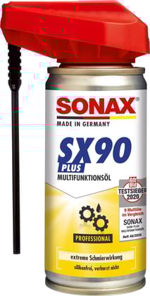 SONAX SX90 Plus Multi-Functional Oil (100ml)| Aerosol Easy Spray Can | 360 Degree Precision Nozzle | Extreme Lubrication | Rust Loosening | Corrosion Protection & Moisture Displacement