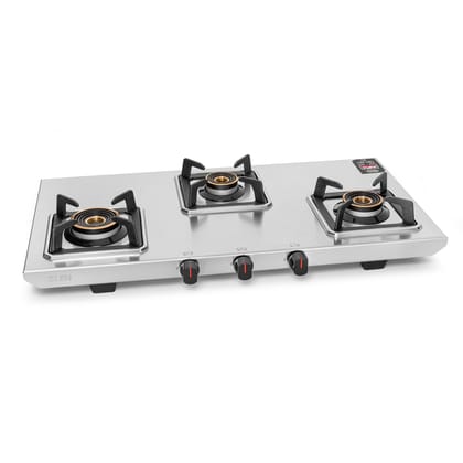 3 Burner Ultra Tuff Stainless Steel Gas Stove with High Efficiency Forged Brass Burners - Manual/Auto Ignition (CT1053UTDTSS) 3 Burner Ultra Tuff Stainless Steel Gas Stove with High Efficiency Forged Brass Burners - Manual/Auto Ignition (CT1053UTDTSS)