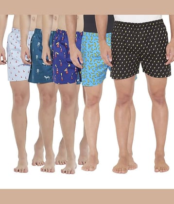 XYXX Pack of 5 Cotton Boxers For Men's ( Multi )