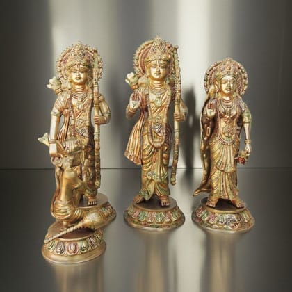 Brass Ram Darbar Decorative Murti | Hindu Religious Showpiece, Height : 15.3 Inch (BSMAS827 A)