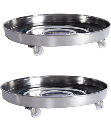 HomePro Stainless Steel Gas Trolley with Smooth Wheels & Rubber Cylinder Protection Pack of 2