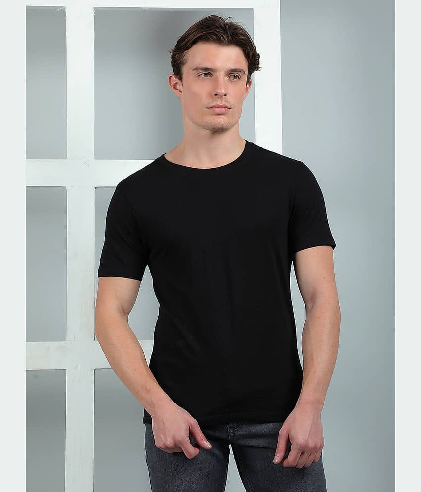 Dollar Cotton Regular Fit Solid Half Sleeves Men's Round T-Shirt - Purple ( Pack of 1 )